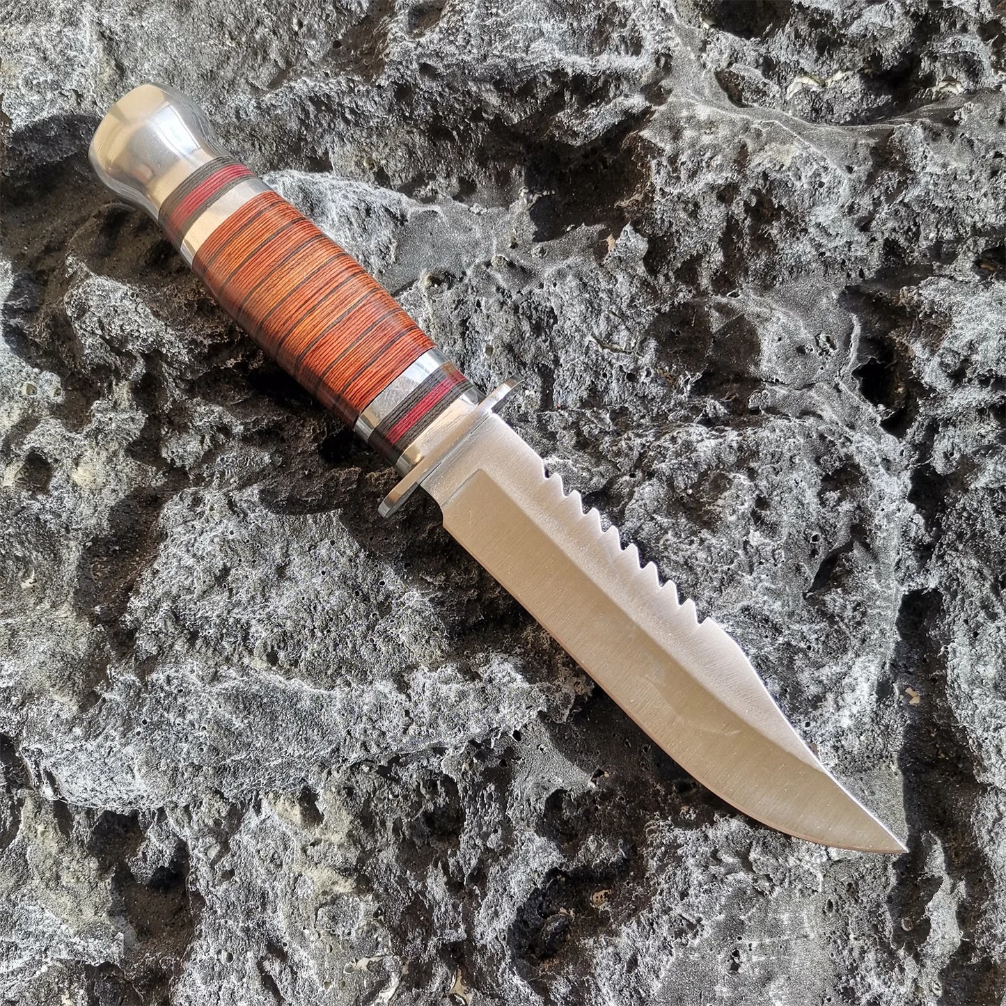 TrailGuard Wood Handle Survival Knife