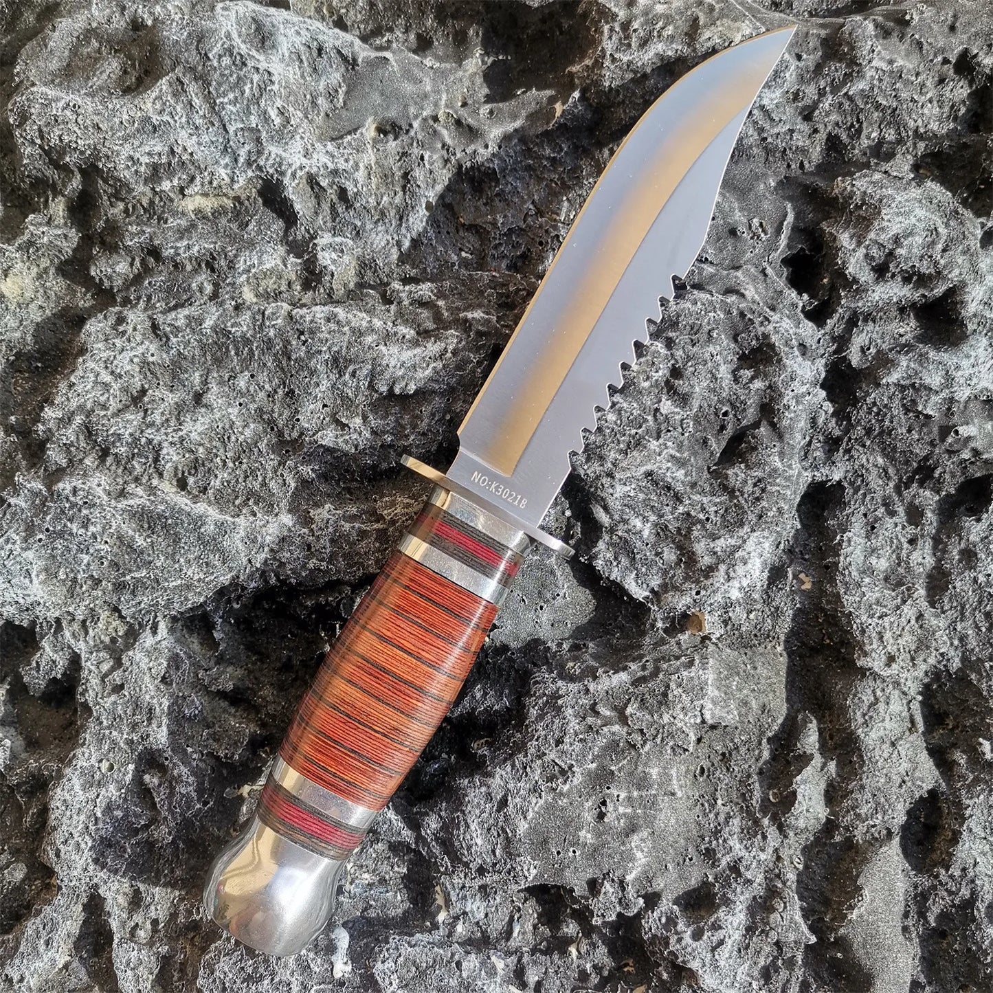 TrailGuard Wood Handle Survival Knife