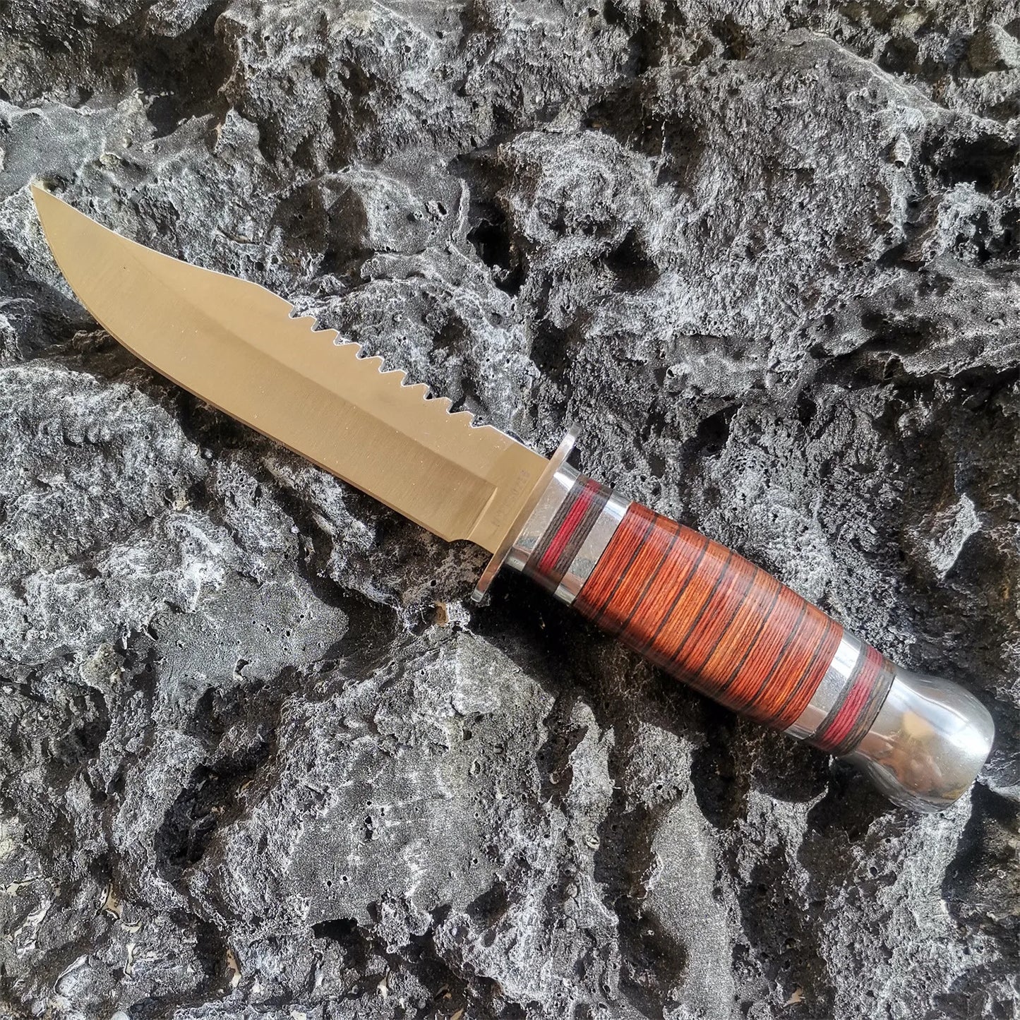 TrailGuard Wood Handle Survival Knife