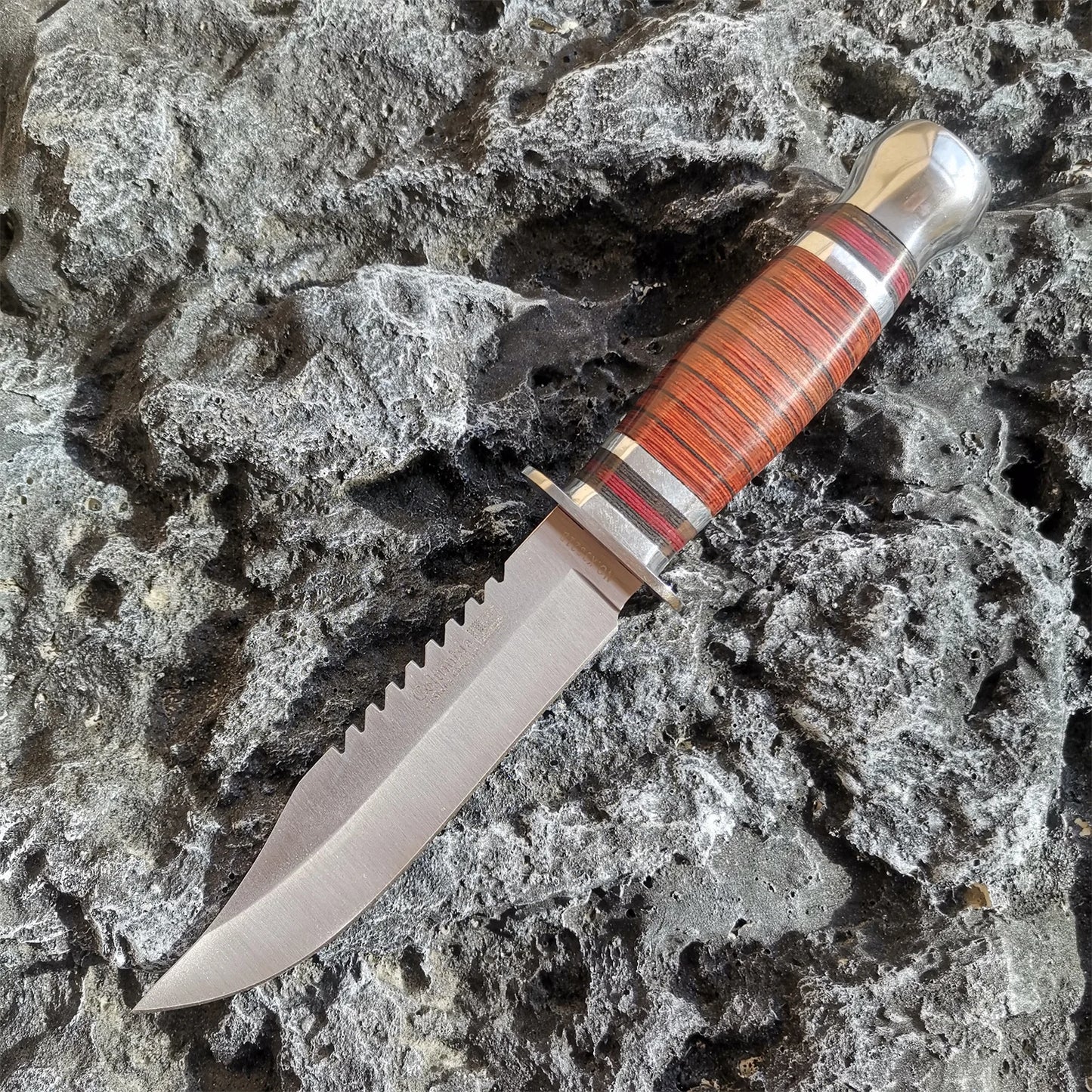 TrailGuard Wood Handle Survival Knife