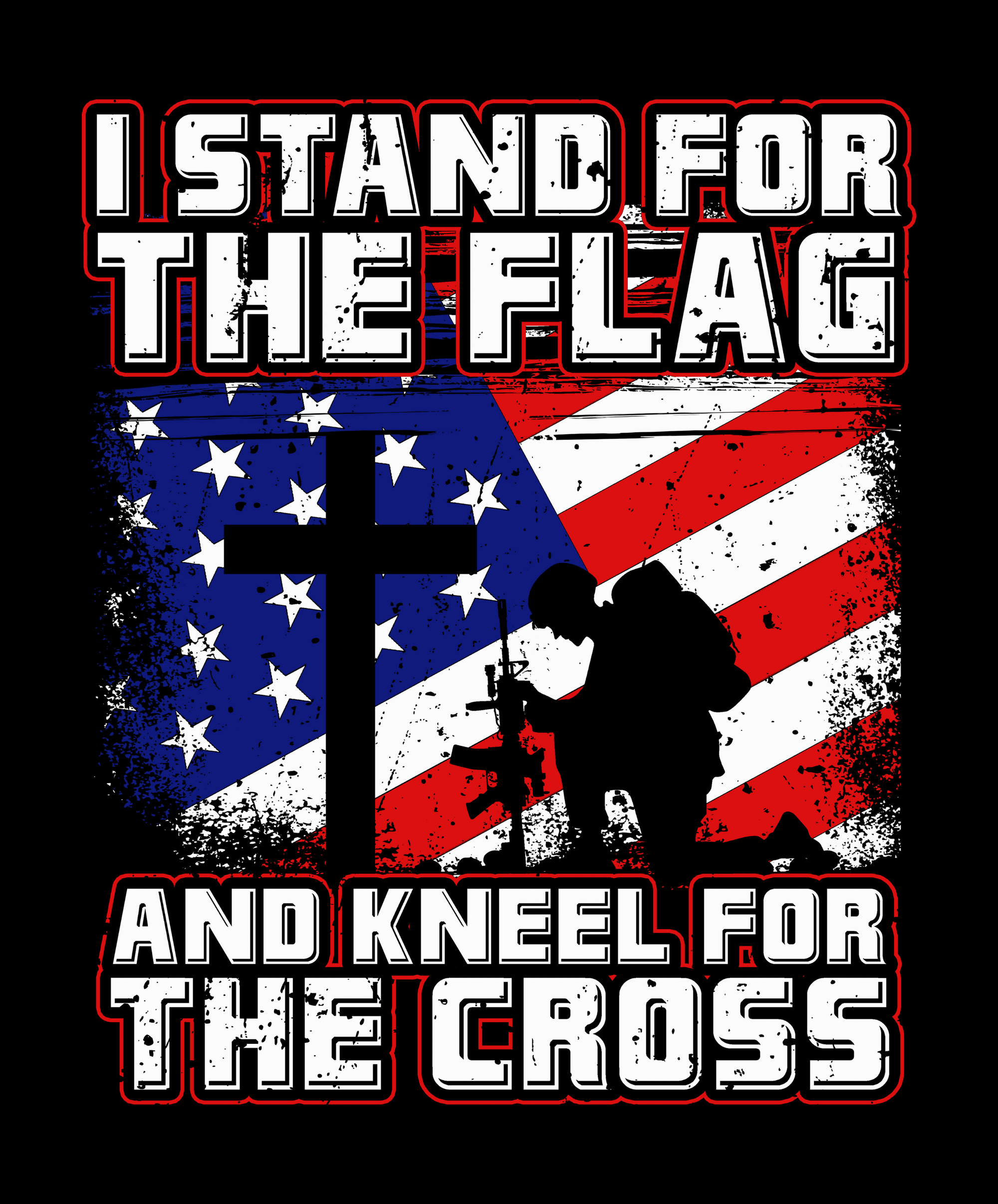I Stand For The Flag  And Kneel For The Cross Decal