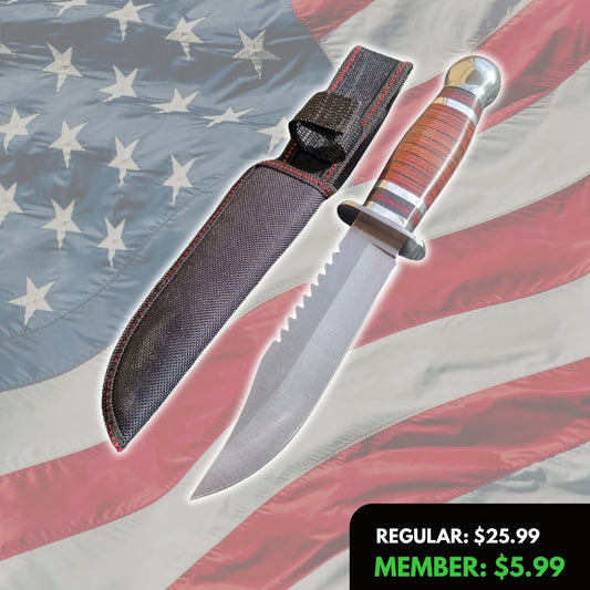 TrailGuard Wood Handle Survival Knife