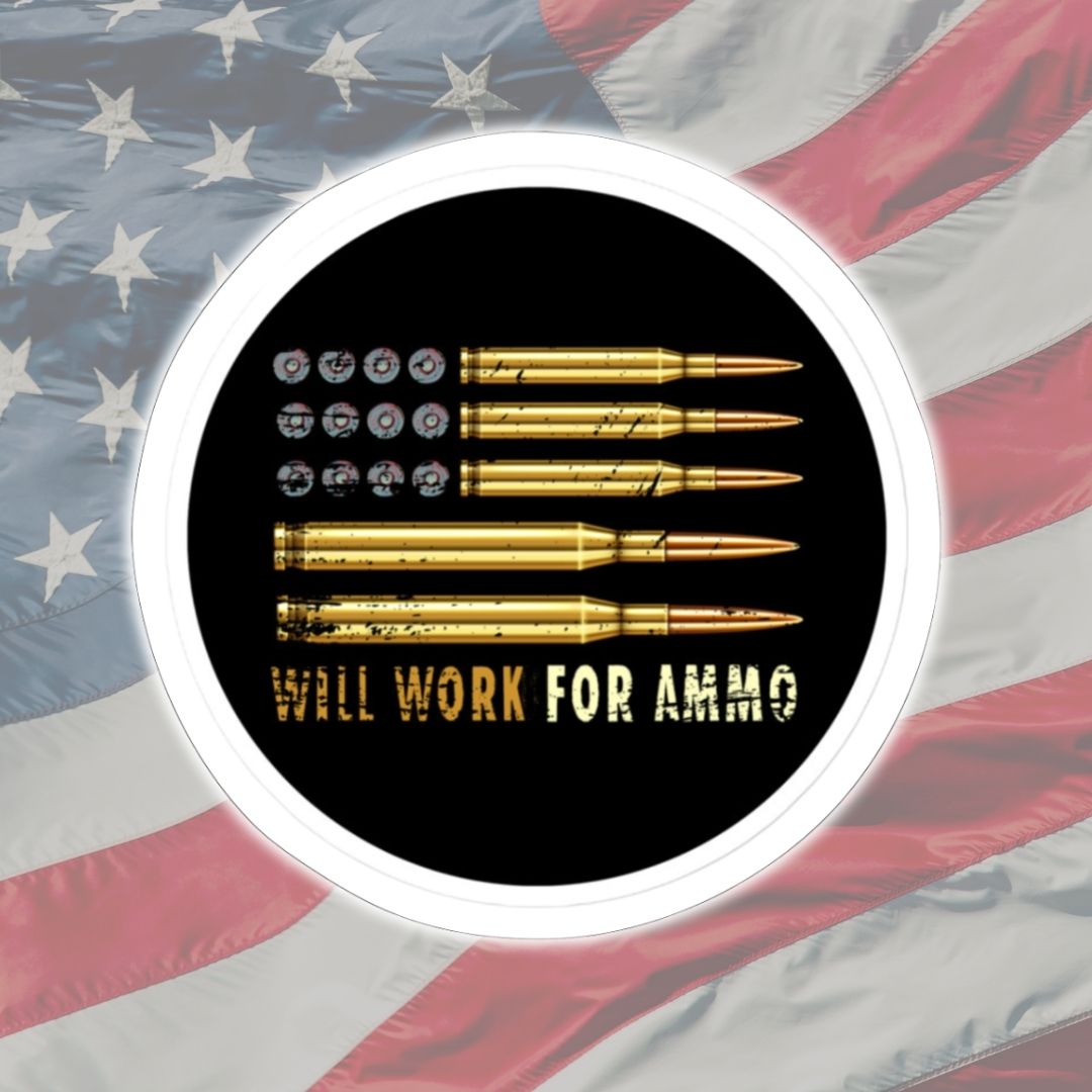 Will Work For Ammo Decal