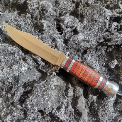 TrailGuard Wood Handle Survival Knife