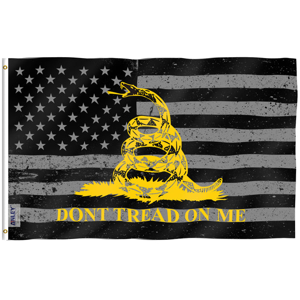 Don't Tread On Me Black American Flag