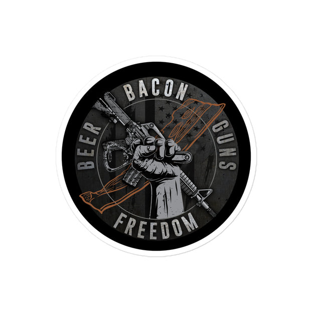 Beer Bacon Guns 4x4in Decal