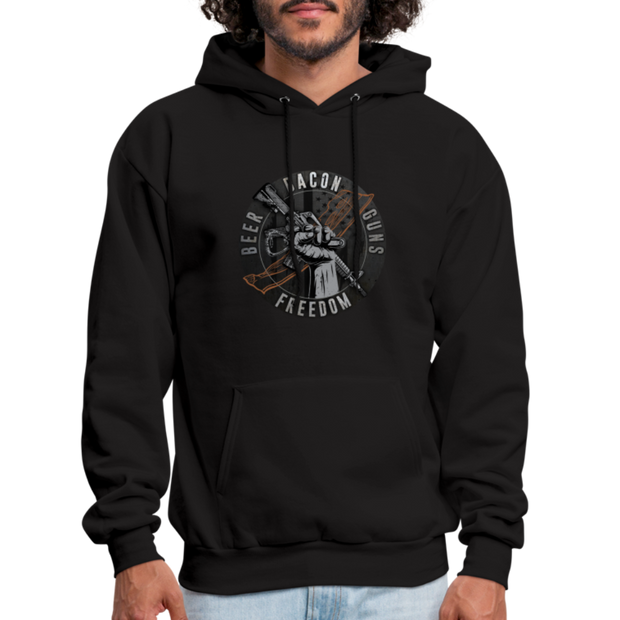 Bacon, Beer, Guns Hoodie (SPOD) - black