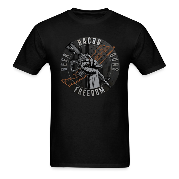 Beer Bacon Guns T-Shirt - black