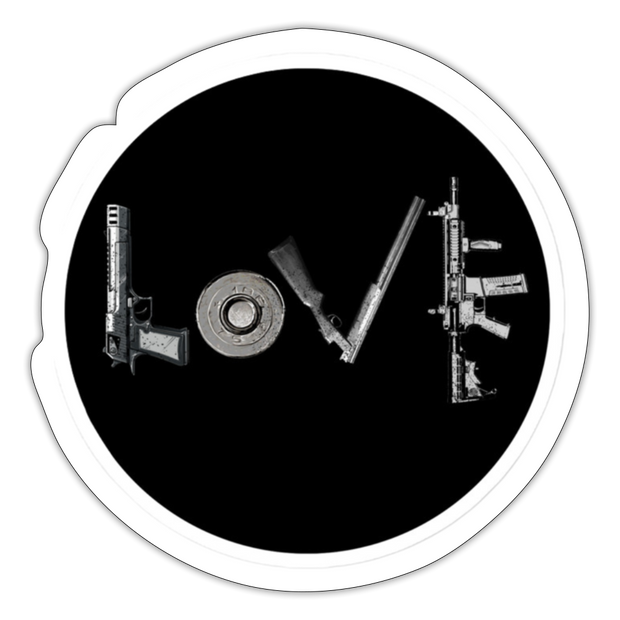 I LOVE Guns Decal - white matte