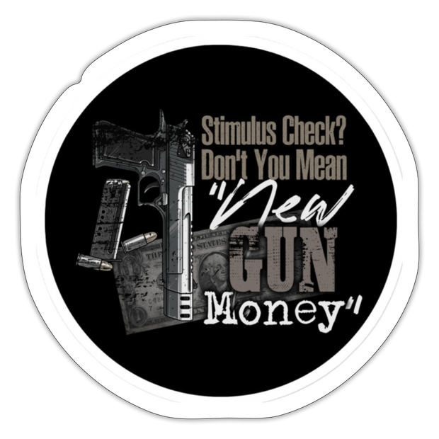 New Gun Money Decal - white matte